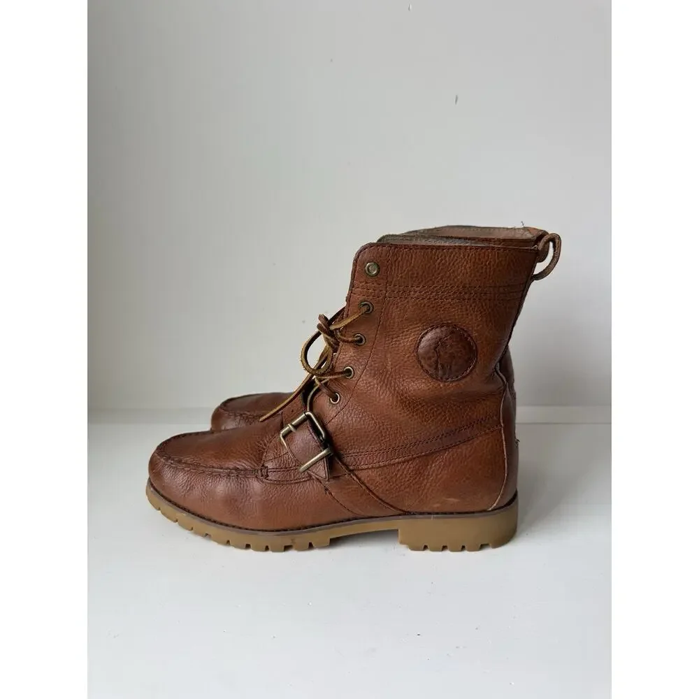 Polo Ralph Lauren Ranger Leather Buckle Boots - Men's Size 12 D Brown